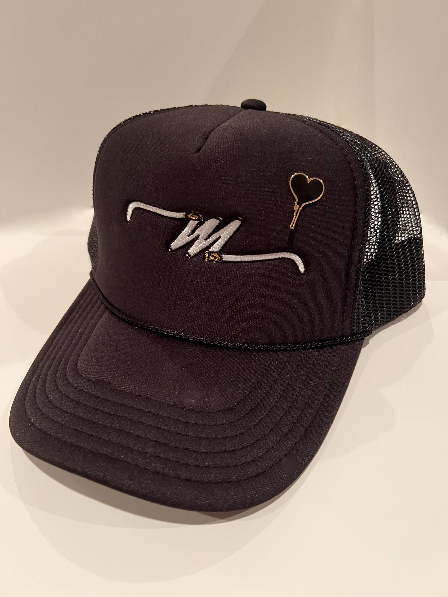 "Motor City, With Love." Black Poly Foam Trucker Hat