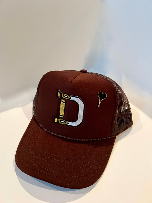 "Detroit, With Love." Brown Poly Foam Trucker Hat